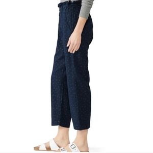 THE GREAT Gunny Sack Trouser Sz 0 Womans Hi Rise Trouser Blue Floral Cotton EUC